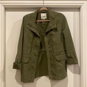 Madewell army green canvas jacket size small